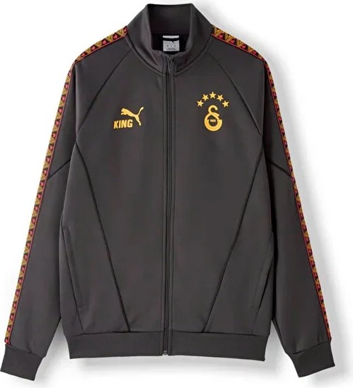GS Galatasaray Unisex Spor Ceket Taraftar Dik Yaka Tam Fermuarlı Cepli Uzun Kollu Eşofman Üstü 78685319