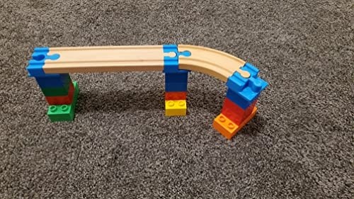 Aesco 5 Parça Duplo To Brio Uyumlu Ahşap Tren Rayı Adaptör Seti görsel 2