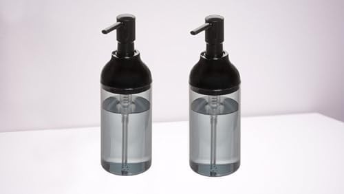 Prime Seti Sıvı Sabunluk 2 Adet Füme Siyah Renkli Akrilik 8X8X16CM 360ML görsel 2