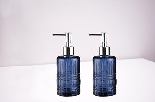Prime Seti Cam Sıvı Sabunluk 2 Adet,kristal Desenli Mavi 300ML 6,8X17,6CM görsel 2