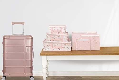 1001 Baby Lüks 6'lı Bavul Organizer Seyahat, Hastane Çantası (Pembe) görsel 3