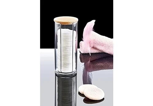 Resim Ahşap Görünümlü Kapak 3'lü Organizer Set, Modern Pamukluk Düzenleyici Şık 3'lü Pamukluk Set - Şık ve Fonksiyonel Ahşap Görünümlü Kapaklı - Mutfak ve Banyonuzu Düzenleyin! 