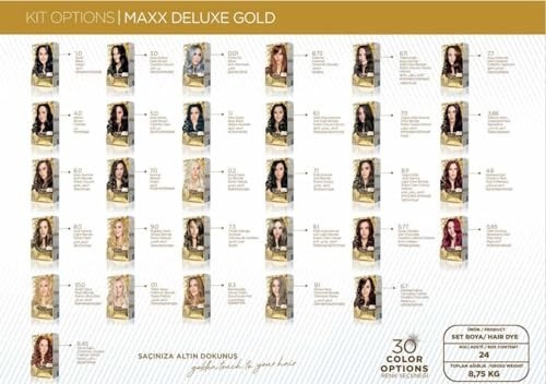 Die Grup Maxx Deluxe Gold Serisi 24K Altın Parçacıklı Serum ile 1 Kutu 2 x 50 ml ve Geliştiriciler Saç Boyası (Kumral 7.0) görsel 4