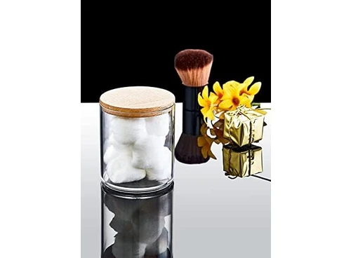 Resim Storemax Ahşap Görünümlü Kapak 3'lü Organizer Set, Modern Pamukluk Düzenleyici Şık 3'lü Pamukluk Set - Şık ve Fonksiyonel Ahşap Görünümlü Kapaklı - Mutfak ve Banyonuzu Düzenleyin! 