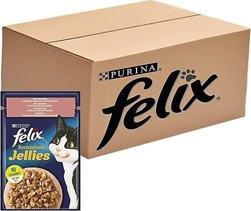 Aesco Felix Sensation Somon & Karidesli Kedi Yaş Mama (26 x 85 Gr) görsel 3