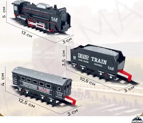 Aesco Oyuncak Işıklı Pilli Demiryolu Tren Seti 23 Parça - 3 Farklı Ray Modelli Yolcu Treni görsel 2