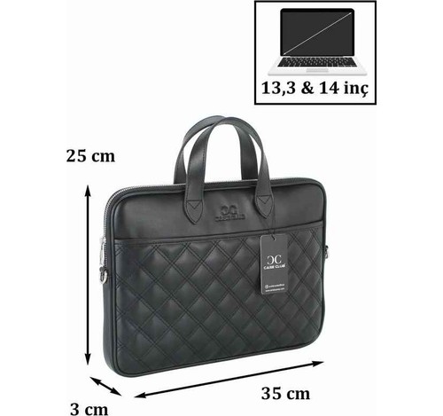 Case Club Tablet El Omuz Evrak Çantası Kapiton Desen 14 Inç Omuz Askılı görsel 8