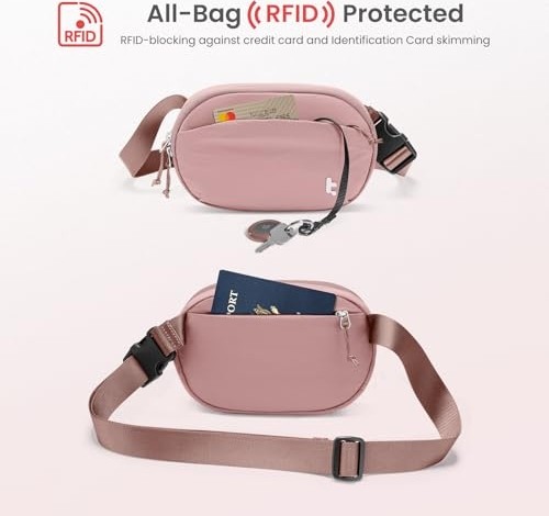 Kadın Bel Çantası/hip Bag Rfıd Korumalı, 1,5 L Küçük Sling Çanta, Göğüs Çantası/bel Çantası/telefon Çantası/omuz Çantası Crossbody, Seyahat, Günlük, Festival, Spor ve Yürüyüş Için görsel 5