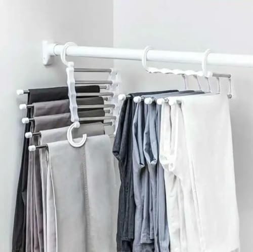 Odea Orret Home 2 Katlı Katlanabilir 5'li Pantolon Askısı,pantolon,kravat,etek Için Organizer Askı (Siyah) görsel 3