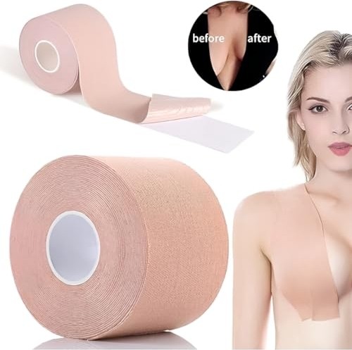 1001 Göğüs Dikleştirici ve Şekillendirici Göğüs Bandı - Nefes Alabilir Pamuklu Boob Tape, Suya V görsel 5