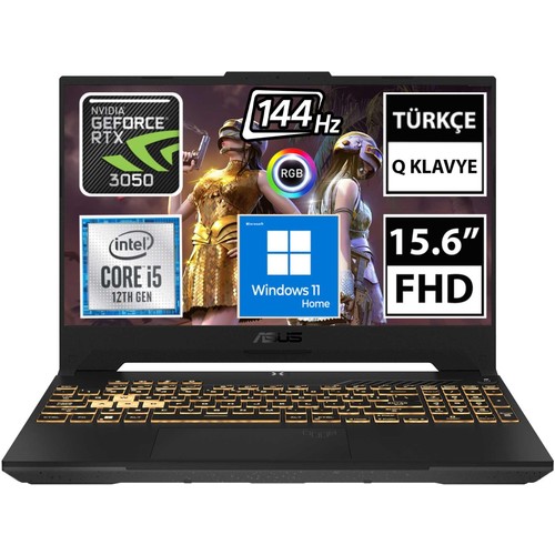 Asus Tuf Gaming F15 I5-12500H 8gb RTX3050 15.6" Fullhd W11H Taşınabilir Bilgisayar