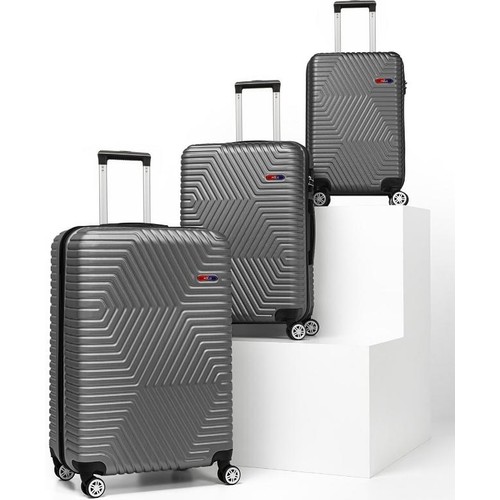 G&d Polo Suitcase Abs 3'lü Koyu Lüx Valiz Seyahat Seti