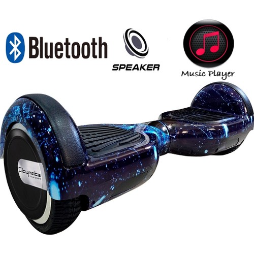 Citymate Elektrikli Kaykay Hoverboard Bluetooth Hoparlörlü 6.5 Inch Akıllı Dengeli - Gökmavi Grafiti Desenli