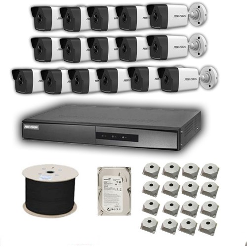 Hikvision 4mp Mikrofonlu 16 Kameralı 1TB Disk Tak Çalıştır Hazır IP Kamera Seti