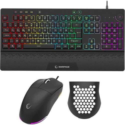 Rampage Gaming Oyuncu Klavye Mouse Set Eclıpse USB Rgb Aydınlatmalı Q Klavye