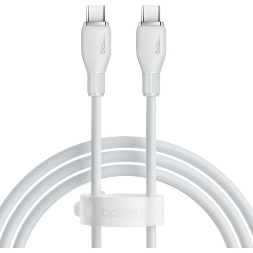 Baseus Pudding Serisi Type-C to Type-C 100W Süper Hızlı, Android, İPhone 15, Macbook, iPad Serileriyle Uyumlu 120 Cm şarj ve Data Aktarım Kablosu