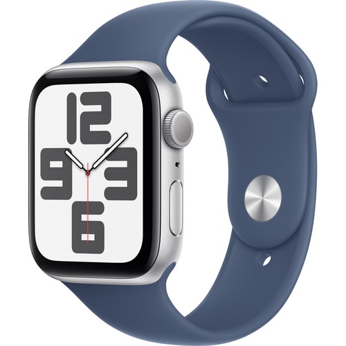 Apple Watch SE GPS, 44 mm Alüminyum Kasa ve Kot Rengi Spor Kordon