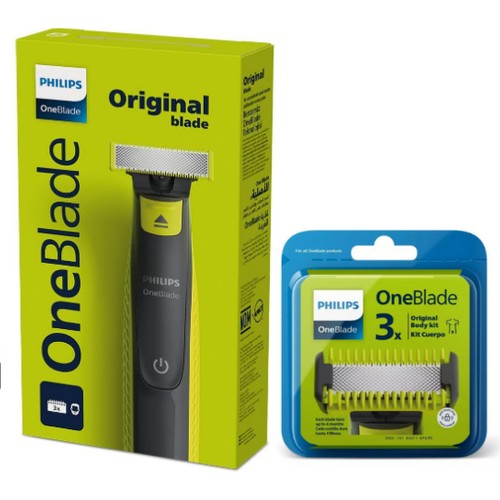 Philips QP2724/10 Oneblade Yüz ve Vücut Şekilendirici 3'lü Yedek Bıçak Seti 45 dk Kullanım Süresi