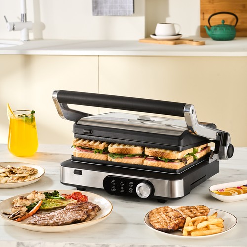 Karaca Gastro Gourmet Döküm Izgara ve Tost Makinesi Inox 6 Dilim Kapasiteli