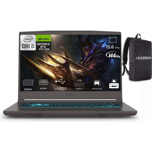 Msı Thın 15 Intel Core I5 32GB 512GB SSD RTX2050 Pro 15.6" Taşınabilir Bilgisayar