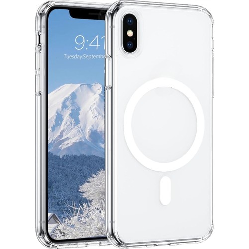 Apple iPhone XS MAX Kılıf Magsafe Wireless Kablosuz Şarj Uyumlu Manyetik Şeffaf Kapak