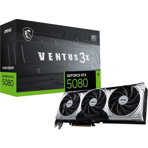 Msı VGA Geforce Rtx 5080 16G Ventus 3x Oc Plus 16GB Gdrr7 256 B DX12 Pcıe 5.0 X16 (3xdp
