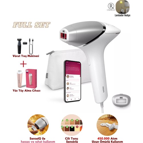 Philips Lumea Prestige Tüy Alma Cihazı Full Bakım Seti, 450.000 Atım Uzun Ömürlü Performans
