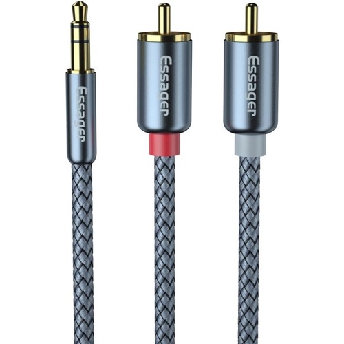Essager ProSeri 1Mt 3.5mm Jack to RCA Kablo RCA Stereo Hifi Ses Sistemi Kablosu Kopmaz Kablo