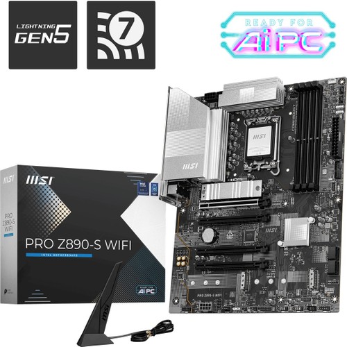 Msi Msı MB Pro Z890-S Wıfı Soket 1851 Ddr5 USB 3xm.2 1xtb4 HDMI Dısplay 2.5g Lan Wıfı7 Atx