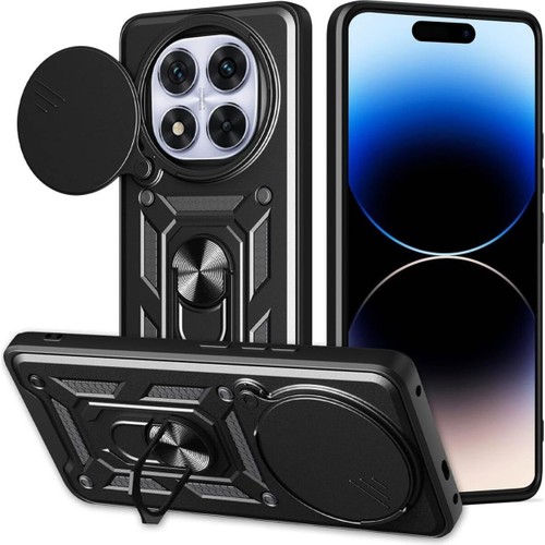 Xiaomi Redmi Note 14 Pro 4G Kılıf Kamera Korumalı Logo Gösteren Şeffaf Kapak