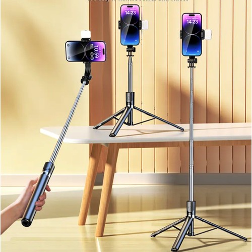 Selfie Çubuğu Bluetooth Kumandalı Kablosuz 170CM Çok Fonksiyonlu Işıklı Tripod R1S-L