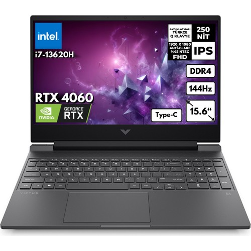 HP Victus I7-13620H 8 GB 512 GB SSD RTX4060 (8gb) 144Hz 15.6" Fhd Freedos Gaming Notebook