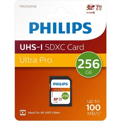 Philips Ultra Pro 256 GB Class 10 Uhs-I U3 V30 4K Uyumlu Sdxc Hafıza Kartı