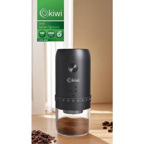 Kiwi KSPG-4822 Şarjlı Ince Kalın Ayarlı Kahve Öğütücü