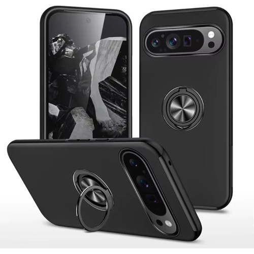 Microcase Google Pixel 9 Pro ile Uyumlu Manyetik Mıknatıslı Yüzük Standlı