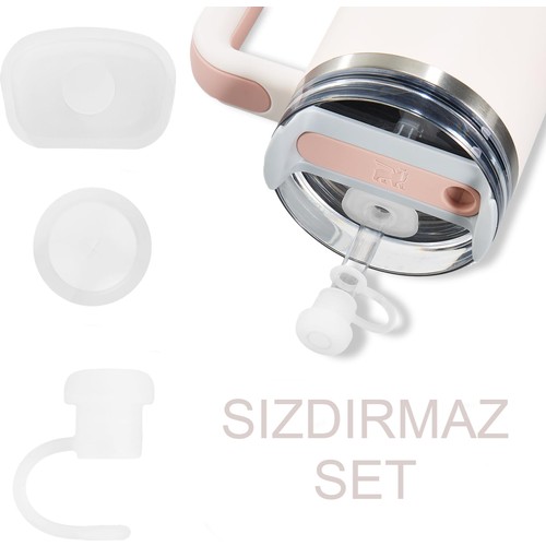 Stanley Pipetli Termos Quencher Uyumlu 3 Parça Sızdırmaz Koruyucu Aksesuar Silikon Set
