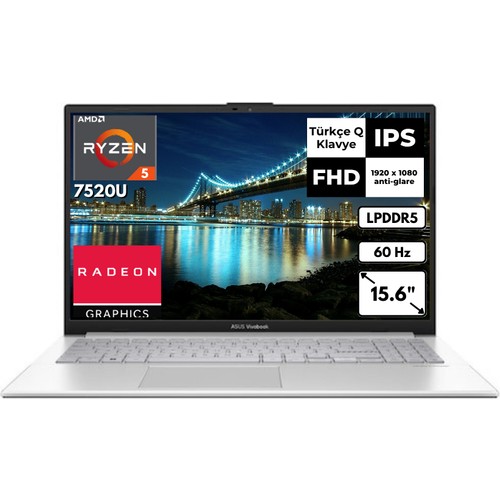 Asus Vivobook Go 15 8gb 512GB Freedos Taşınabilir Bilgisayar