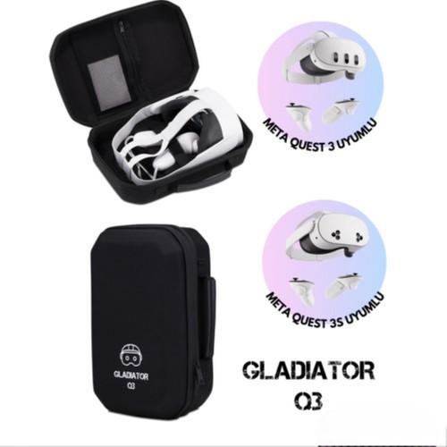 Gladiator Q3 Meta Quest 3 Çantası Quest 3 ve 3s Uyumlu Özel Çanta