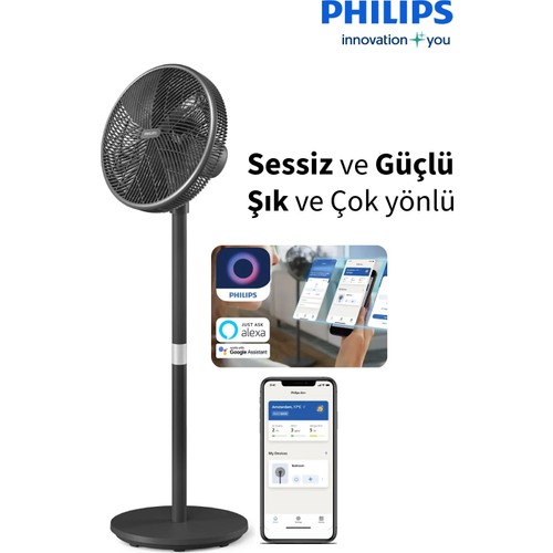 Philips Uzaktan Akıllı Kontrol 3000 Serisi Vantilatör, Silentwings Teknolojisi ile Güçlü ve Ultra Sessiz + Yün &hav Temizleyici