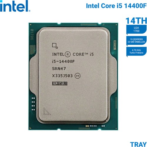 Intel Raptor Lake I5-14400F Tray Vga'sız, Fansız 10 Cores 20MB Lga