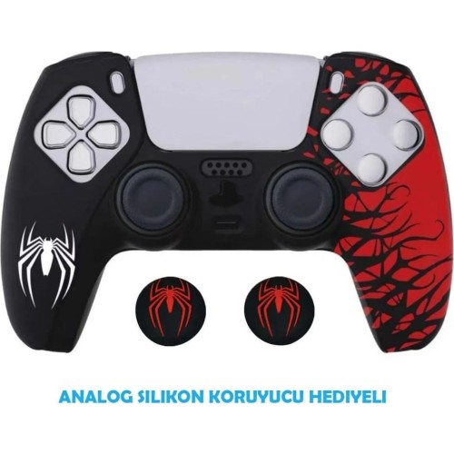 Ps5 Dualsense Spider-Man Koruyucu Silikon Kılıf + Analog Silikon Koruyucu