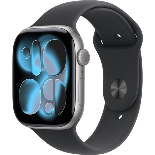 Apple Watch Series 11 Gps, 46 mm Simsiyah Alüminyum kasa ve Spor kordon