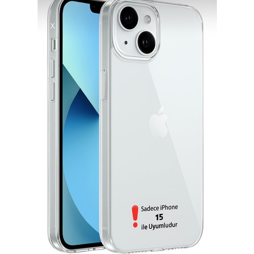 Case 4u Apple iPhone 15 Kılıf Sert Sararmaz Coss Kapak Şeffaf