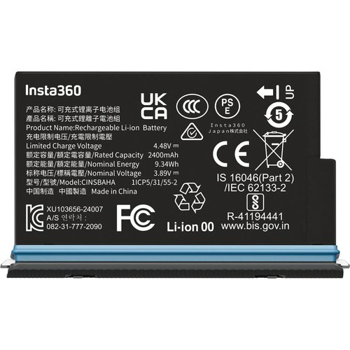 INSTA360 X5 2400 mAh Kapasiteli Şarj Edilebilir Batarya Aksiyon Kamerası İçin Yüksek Performans