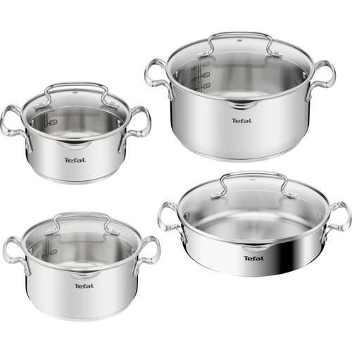 Tefal Duetto 8 Parça Çelik Tencere Seti Renk İndüksiyon Uyumlu ve Kolay Temizlik Özellikli