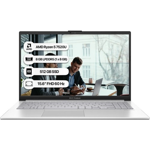 Asus Vivobook Go 15 Amd Ryzen5 7520U 8GB 15.6" FullHD Taşınabilir Bilgisayar