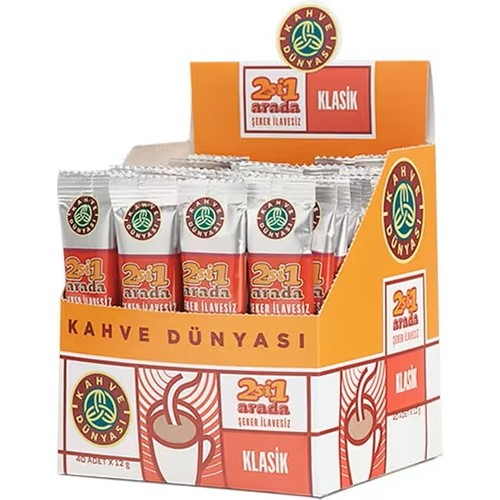 Kahve Dünyası 2si1 Arada Klasik Hazır Kahve 40'lı Paket