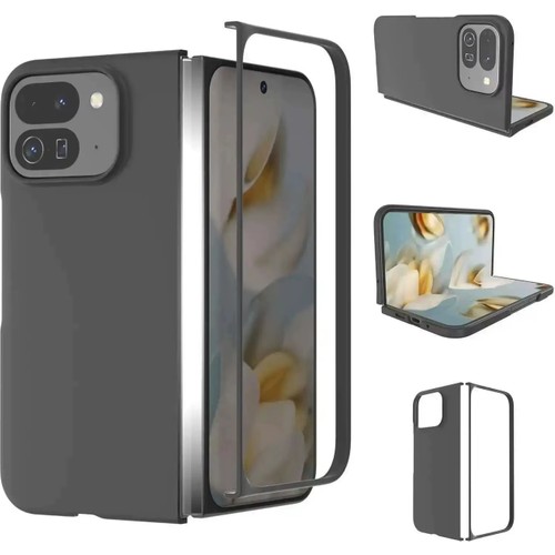 Microcase Google Pixel 10 Pro Fold Için Deri Desenli Plastik Koruma Kılıf
