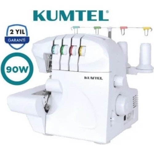 Kumtel Ev Tipi Overlok Makinesi 4 İplik Manuel Dikiş Fonksiyonları ile 90W Güç