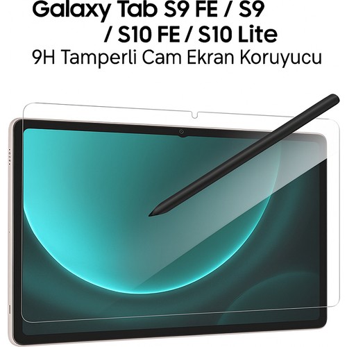 Samsung Galaxy Tab S9 Fe S9 /S10 Lite Tamperli Kalemle Tam Uyumlu Ekran Koruyucu